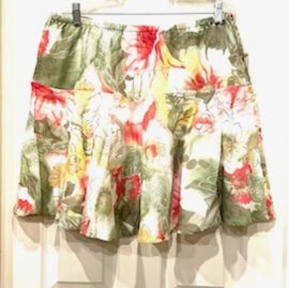 Women's Caribbean Joe colorful Hawaiian skirt XL